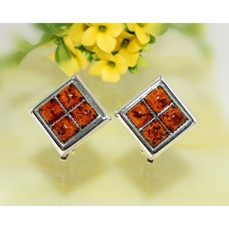 Bernstein Ohrclips Silber 925 BV26