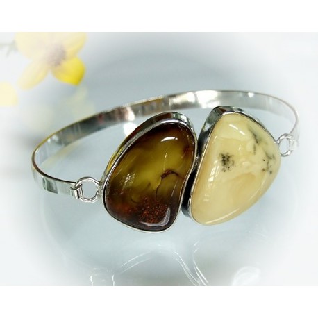 Bernstein Armreif 19cm Silber 925 CW92