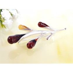 Bernstein Brosche Silber 925 CY132