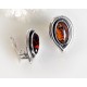 Ohrclips Bernstein Silber 925 oval BV84