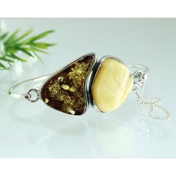 Bernstein Armreif 19cm Silber 925 CW33