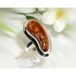 Bernstein Ring Silber 925 17,5mm BN82