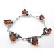 Armband 18cm Bernstein Rose Silber 925 CU87