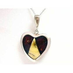 Herz Anhänger Bernstein Silber 925  BA992