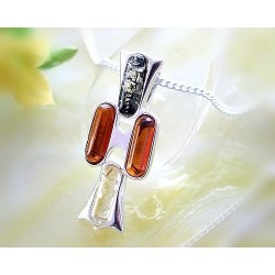 Bernstein Anhänger Silber 925 mehrfarbig BW48