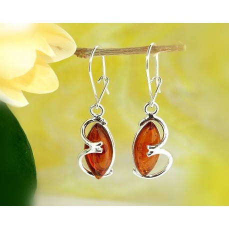 Bernstein Ohrhänger Silber 925 BJ67