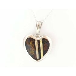 Herz Anhänger Bernstein Silber 925  BA994