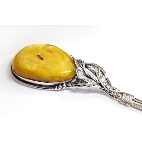 Bernstein Brieföffner Silber 925 Bernsteinschmuck bm21