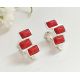 Ohrclips Koralle rot Silber 925 kl421