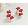 Ohrclips Koralle rot Silber 925 kl421