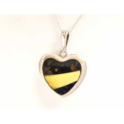 Herz Anhänger Bernstein Silber 925  BA996