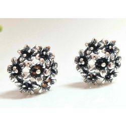 Ohrclips Silber 925 Silberschmuck Blumen sx163