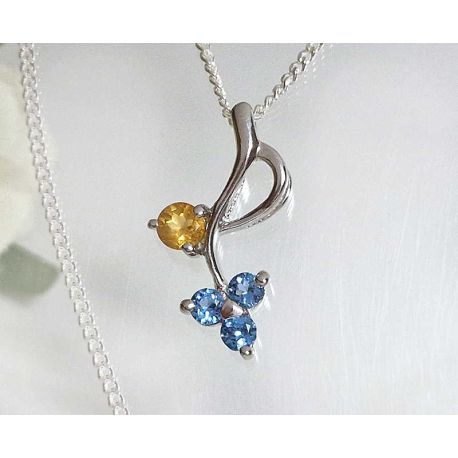 Anhänger Silber 925 Blumen SP375