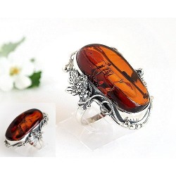 Bernsteinring 19,5mm Silber 925 HF76a