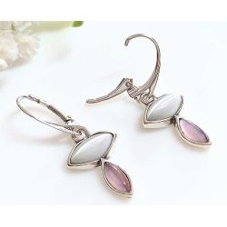 Ohrhänger Silber 925 weiß lila MT126