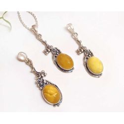 Bernstein Anhänger Silber 925 gelb ba998