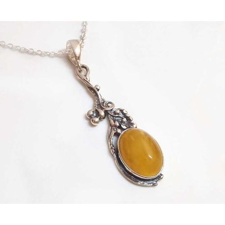 Bernstein Anhänger Silber 925 gelb ba998