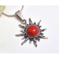 Anhänger Silber 925 Koralle rot kl426