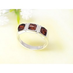 Bernstein Ring Silber 925 braun br316