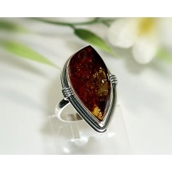 Bernstein Ring Silber 925 braun19,5mm BN75