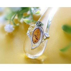 Bernstein Ring Silber 925 mehrfarbig BT52