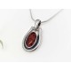 Bernstein Anhänger braun oval  Silber-925 ze01