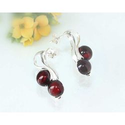 Bernstein Ohrstecker Silber 925 braun CB30