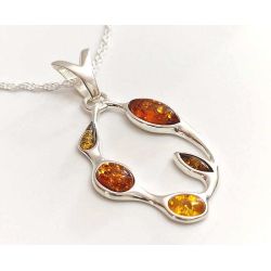 Bernstein Anhänger Silber 925 mehrfarbig BF78