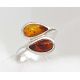 Bernstein Ring Silber 925 cognac CZ48