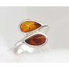 Bernstein Ring Silber 925 cognac CZ48