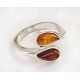 Bernstein Ring Silber 925 cognac CZ48