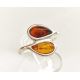 Bernstein Ring Silber 925 cognac CZ48