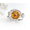 Ring Bernstein mit Zirkonia Silber 925 HF57