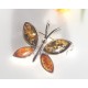 Brosche Schmetterling mit Bernstein Silber 925 CY127