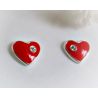 Kinder Ohrringe Silber 925 Herz rot AK59