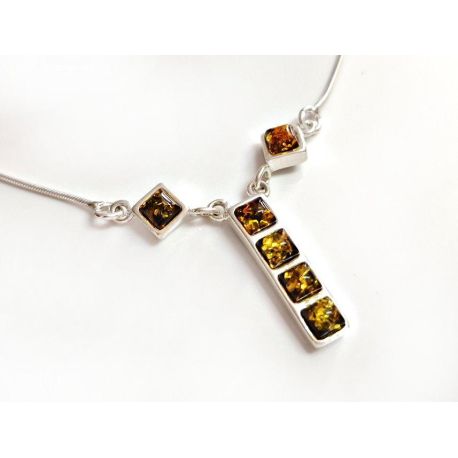 Bernstein Collier Kette Silber 925 BE64