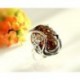 Bernstein Ring 18mm Silber 925 braun HC22