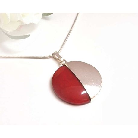 Anhänger Silber 925 Koralle rot kl429