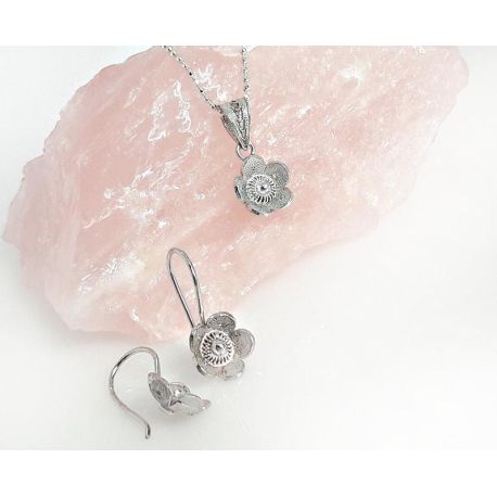 Schmuckset Silber 925 Blumen SET-137