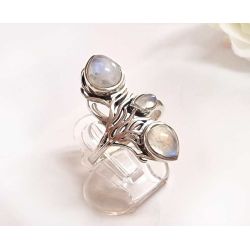 Mondstein Ring 18mm Silber 925 mt129