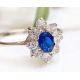 Ring Silber 925 Silberschmuck  Zirkonia weiß blau SS203