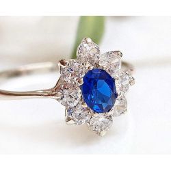 Ring Silber 925 Silberschmuck  Zirkonia weiß blau SS203