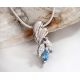 Anhänger Silber 925 Zirkonia blau weiß Damen SP386