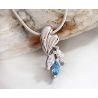 Anhänger Silber 925 Zirkonia blau weiß Damen SP386