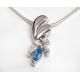 Anhänger Silber 925 Zirkonia blau weiß Damen SP386