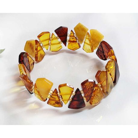 Bernstein Armband mit Gummizug  mehrfarbig CT107