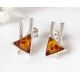 Bernstein Ohrstecker Silber 925 Ohrringe cognac cb73