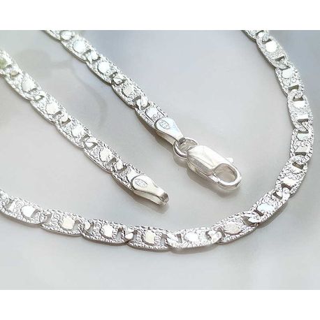 Kette Silber 925 45cm Halskette mit Muster KC94