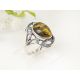 Bernstein Ring grün gelb Silber 925 16,5mm BR349
