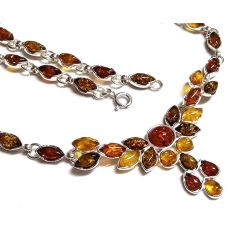 Bernstein Kette Collier Silber 925 BC61
